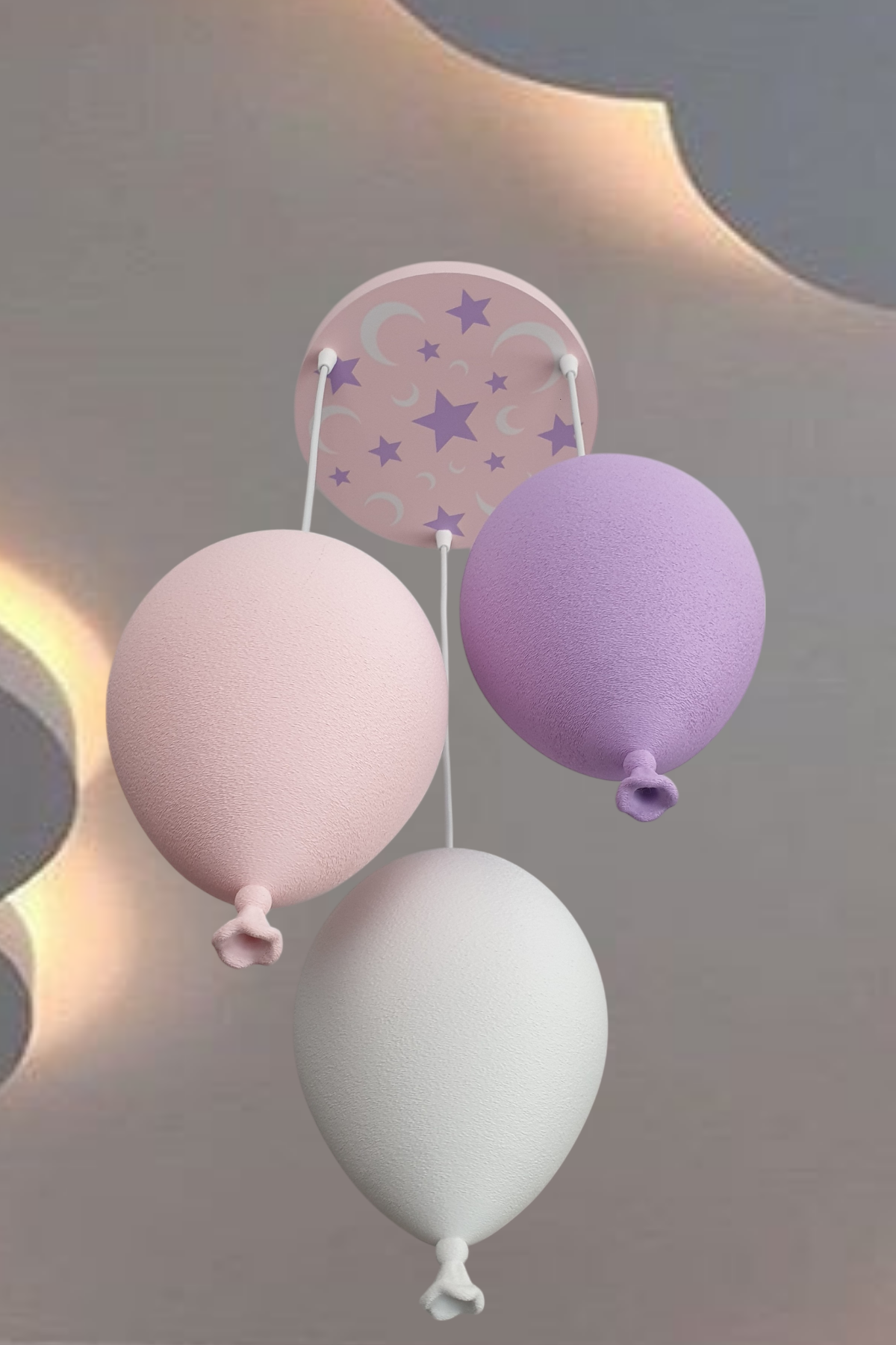 Kız Çocuk 3'Lü Sarkıt Avize,Balon Avize