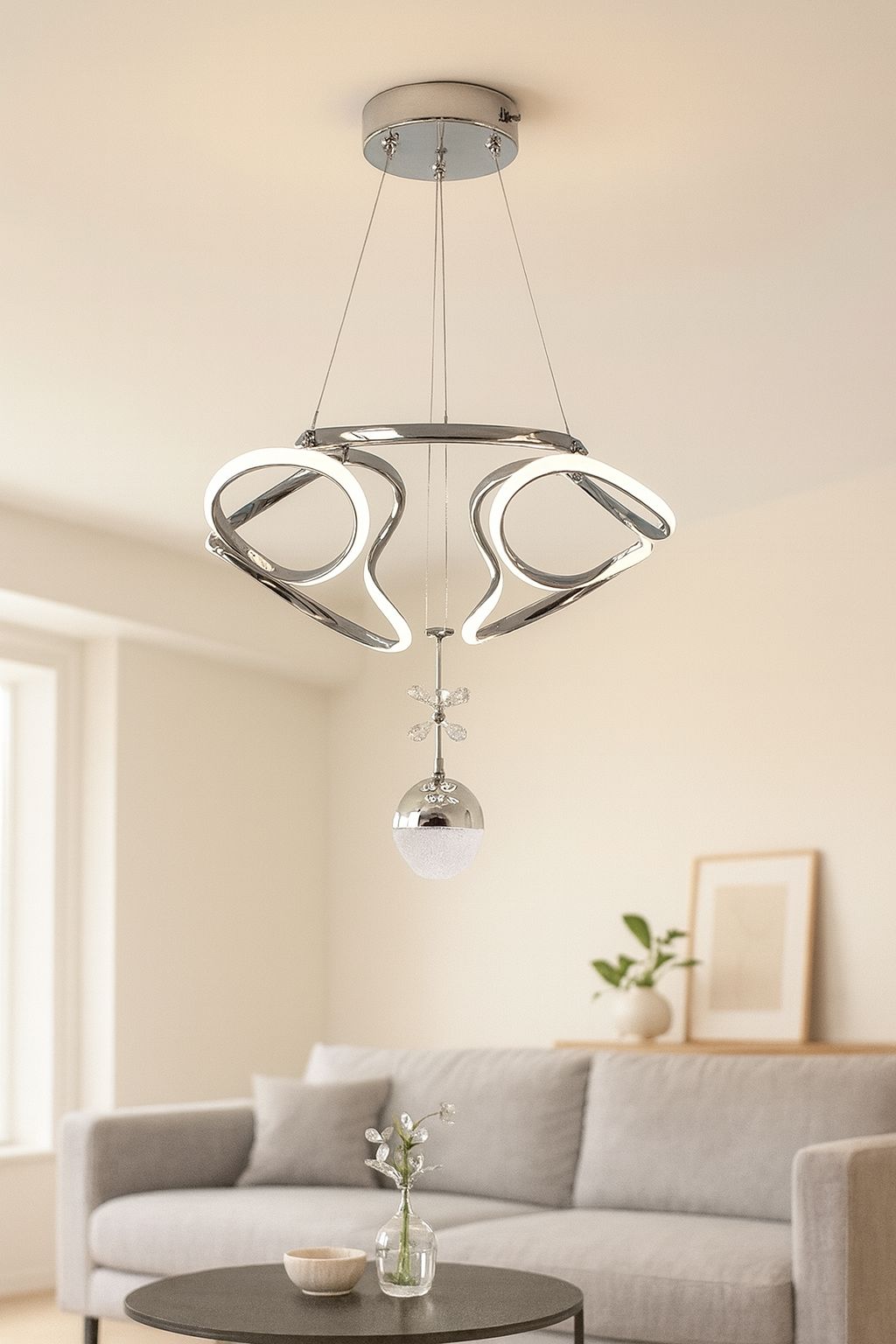 1020 - Dron Büyük 1 Top  Led Avize