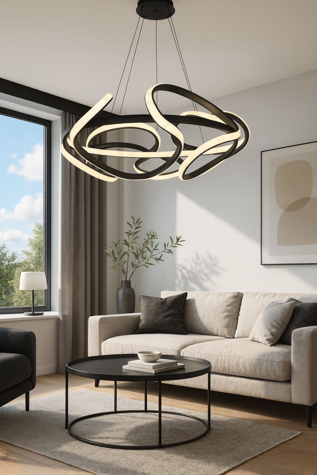 1025 - Dron Çemberli Led Avize