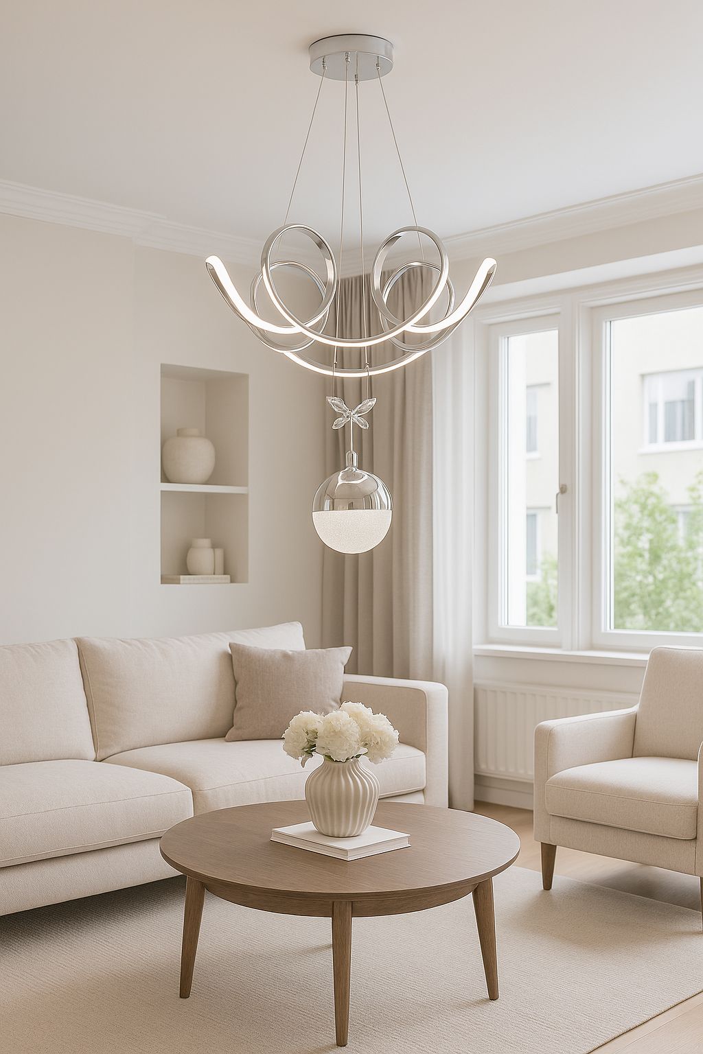 1060 - Leylak Büyük 1 Top Led Avize