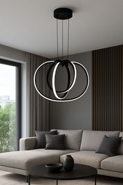 1074 - Elips 3lü İç İçe Led Avize