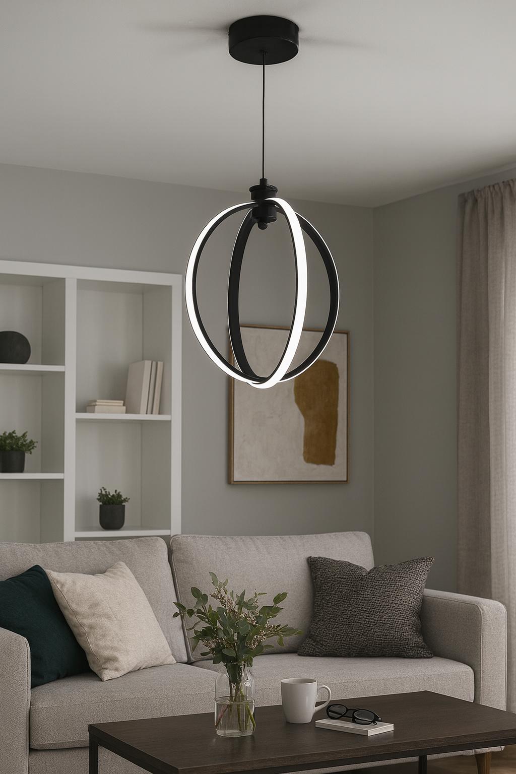 1076 - Yuvarlak Küre Büyük Led Avize