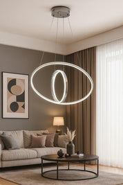 204 - Halka 2li 3 Kanal Dik Led Avize