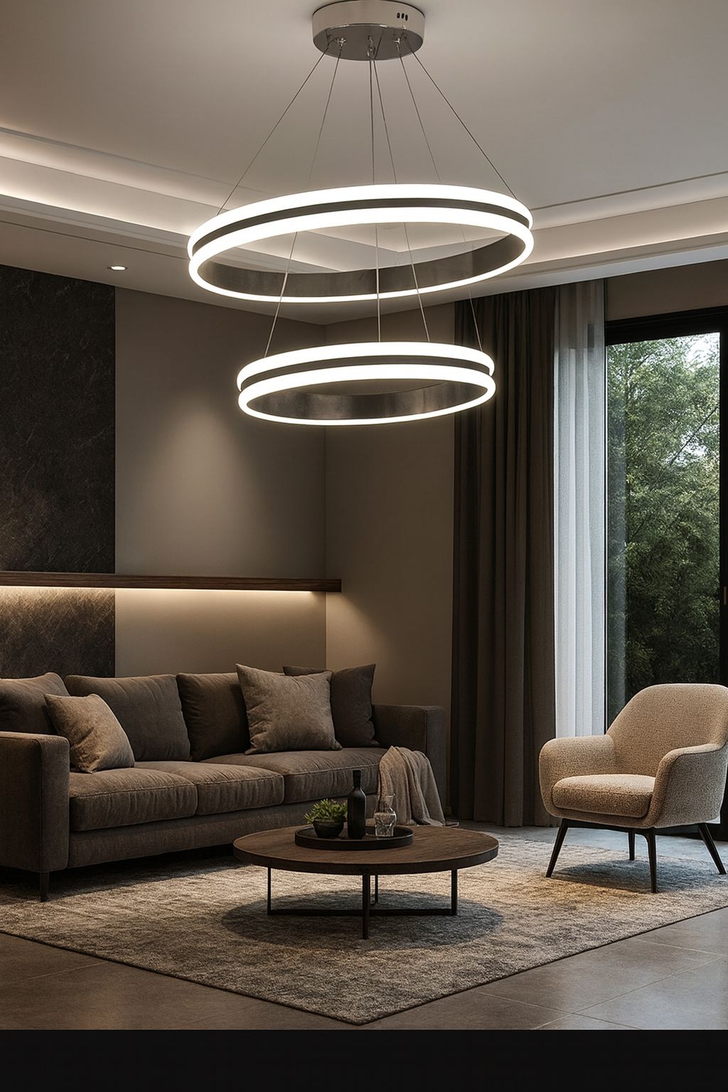 205 - Halka 2li 4 Kanal Led Avize