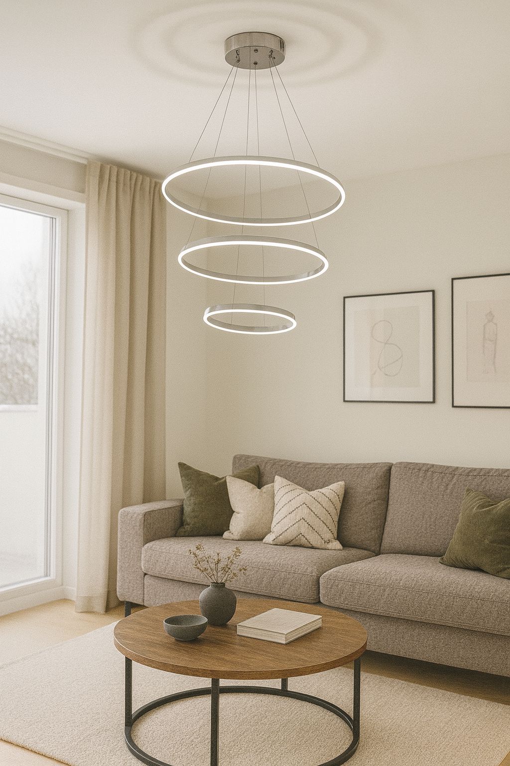 301 - Halka 3'lü 50x40x30  Led Avize