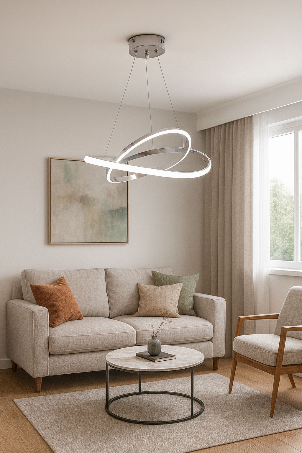 604 - Kar Çiçeği - Büyük Led Avize