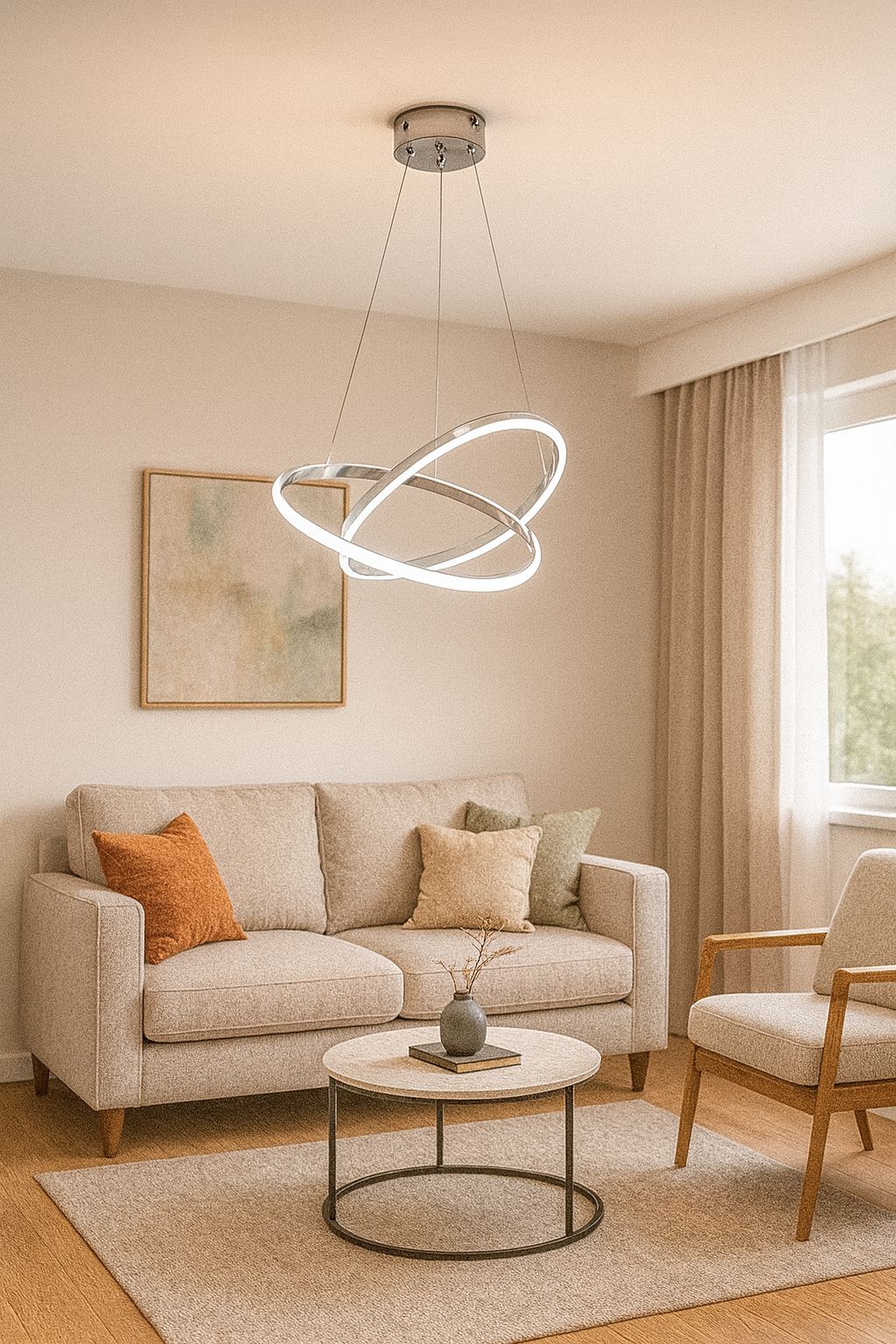 606 - Kar Çiçeği - Orta Led Avize