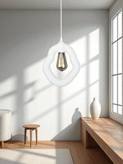 Bohem Beton Görünümlü Avize (Beyaz)