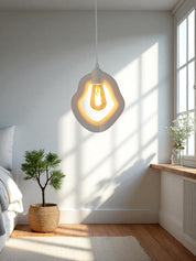 Bohem Beton Görünümlü Avize (Beyaz)