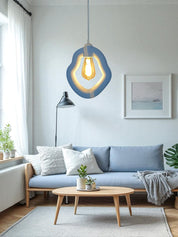 Bohem Beton Görünümlü Avize (Pastel Mavi)