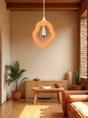 Bohem Beton Görünümlü Avize (Turuncu)