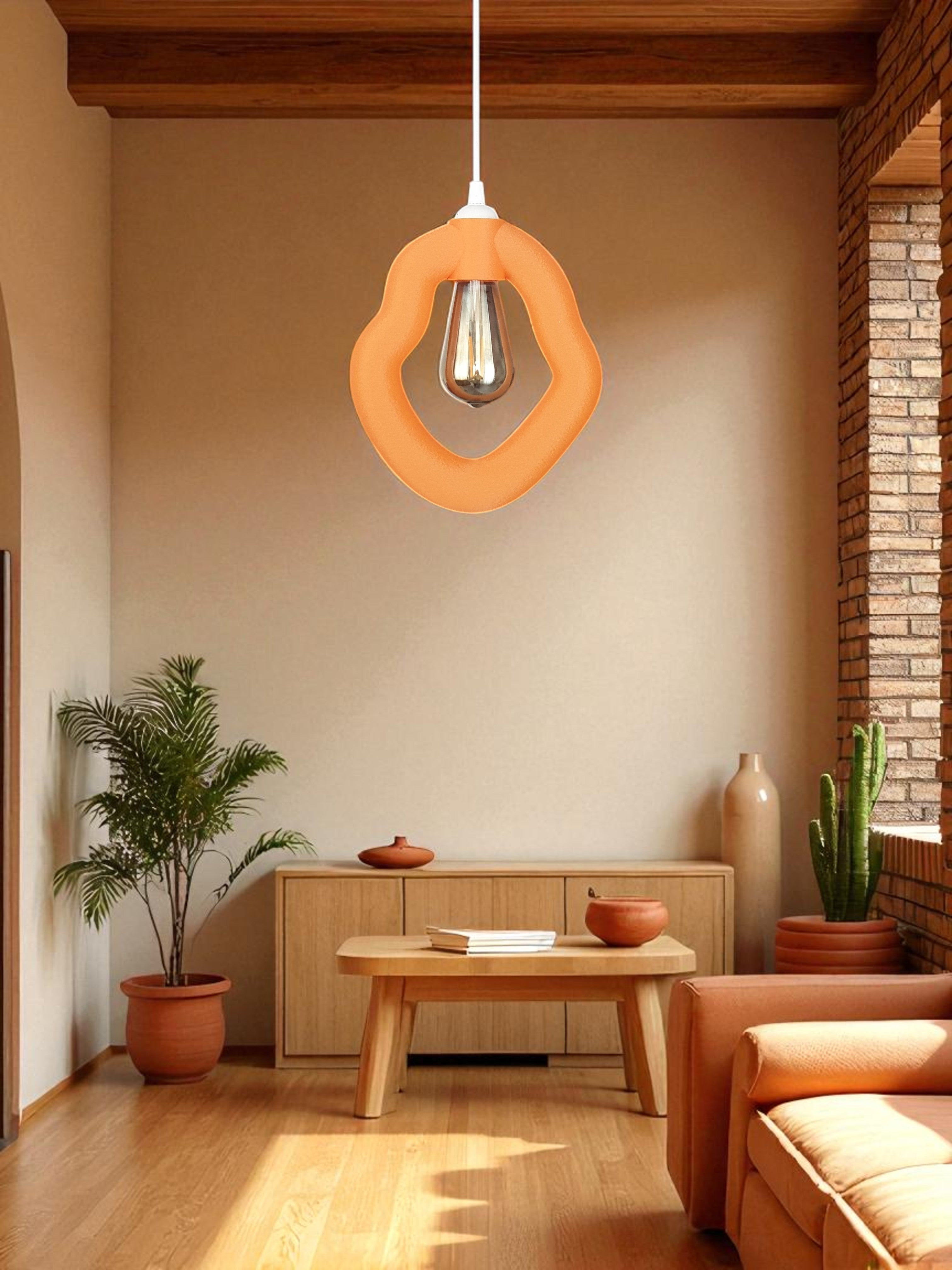 Bohem Beton Görünümlü Avize (Turuncu)